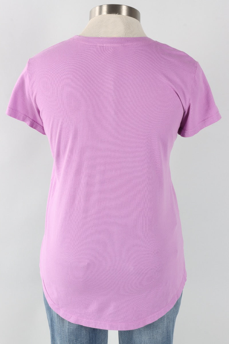 High Low Pocket Tee - Tulip