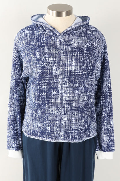 Hoodie Pullover - White Maze Print