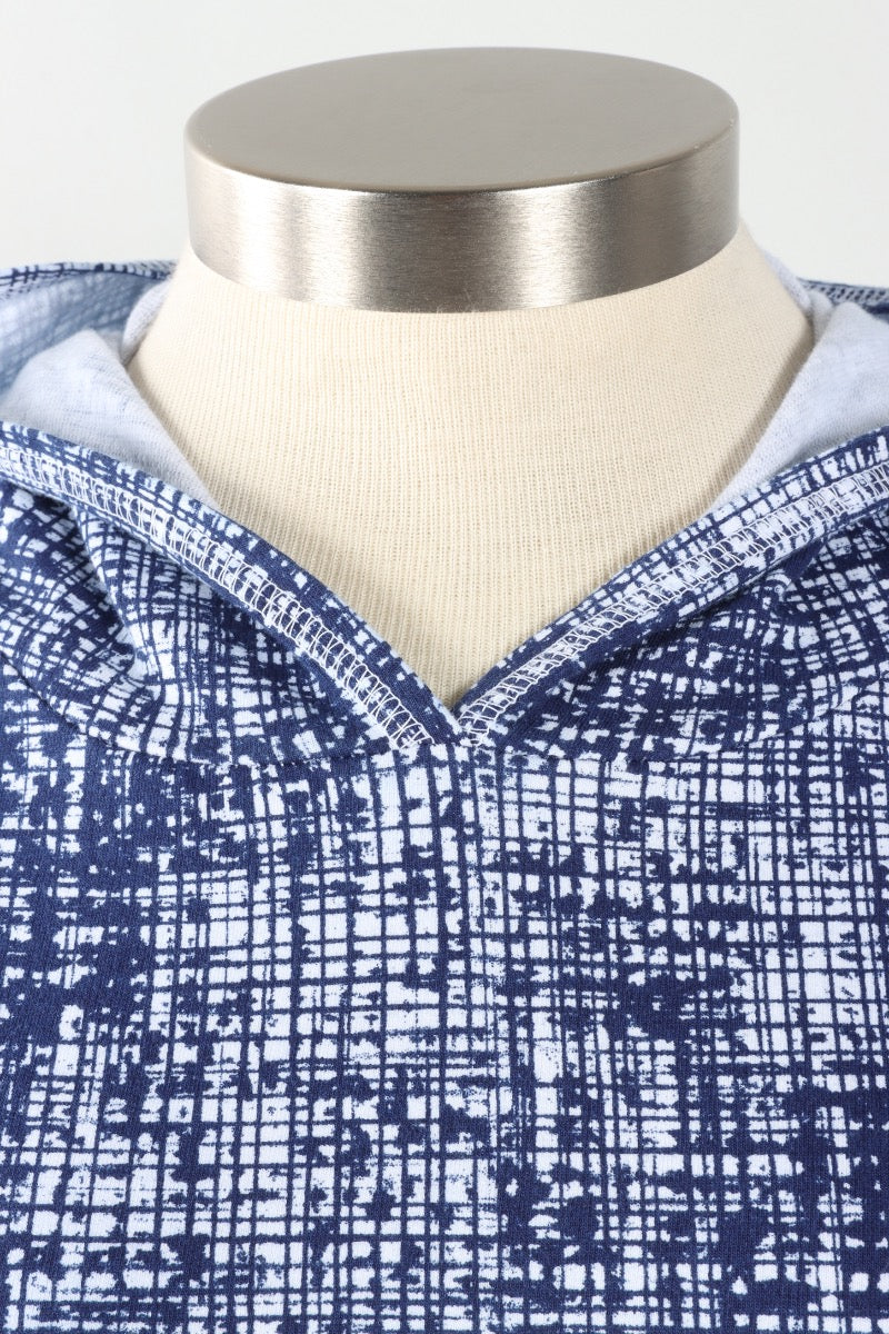 Hoodie Pullover - White Maze Print