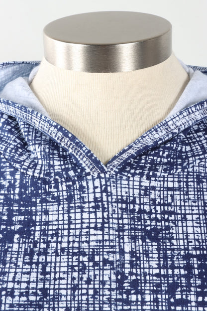 Hoodie Pullover - White Maze Print
