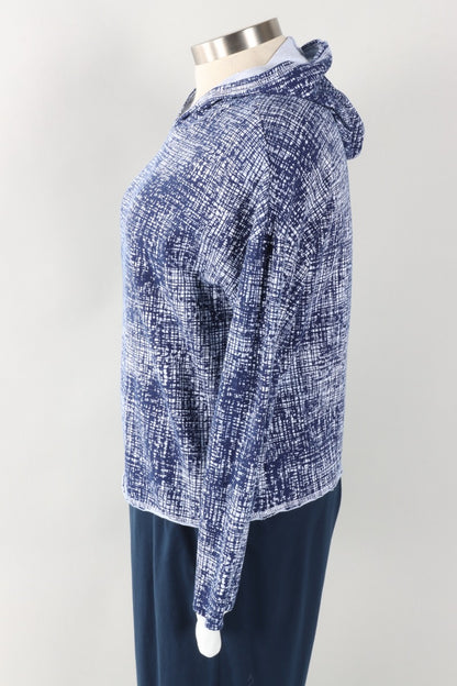 Hoodie Pullover - White Maze Print