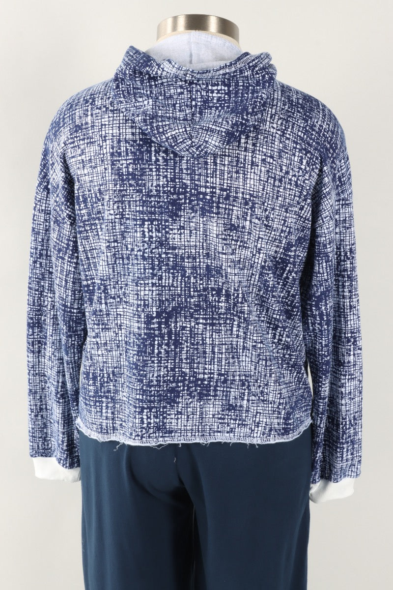 Hoodie Pullover - White Maze Print