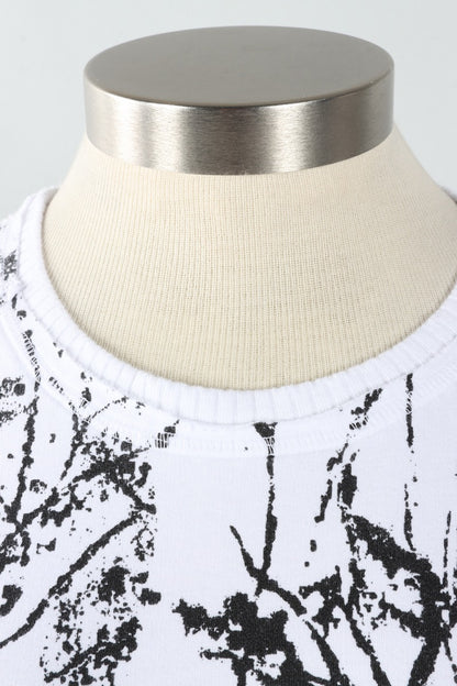 Split Tunic - White Branches Print