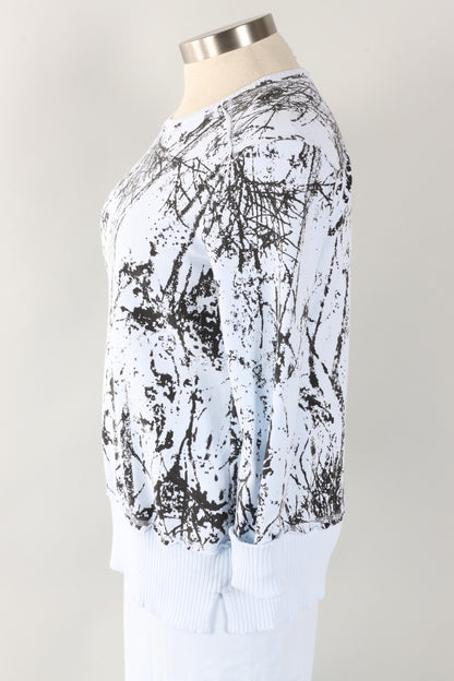Split Tunic - Powder Blue Branches Print