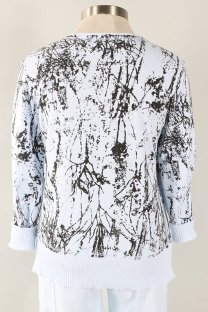 Split Tunic - Powder Blue Branches Print