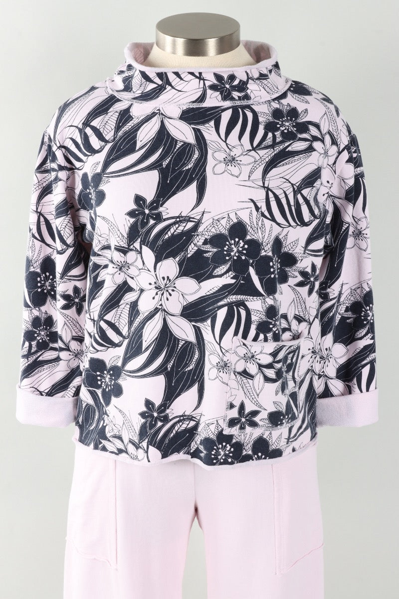 Relax Yoga Top - Heaven Pink Mallorca Print