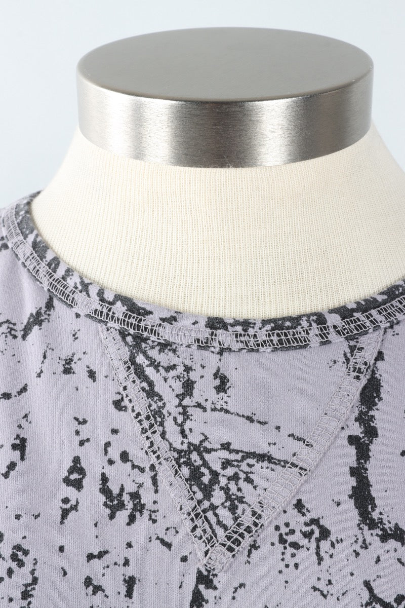 Stretch Terry Sweatshirt - Platinum Branches Print