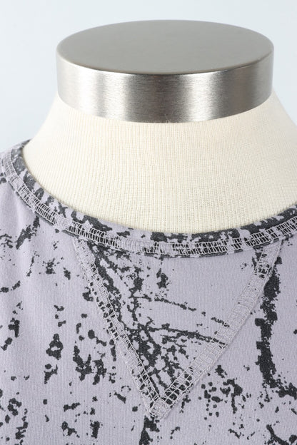Stretch Terry Sweatshirt - Platinum Branches Print