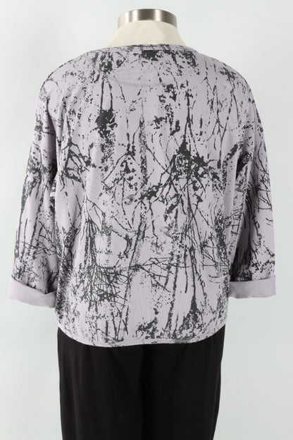 Stretch Terry Sweatshirt - Platinum Branches Print