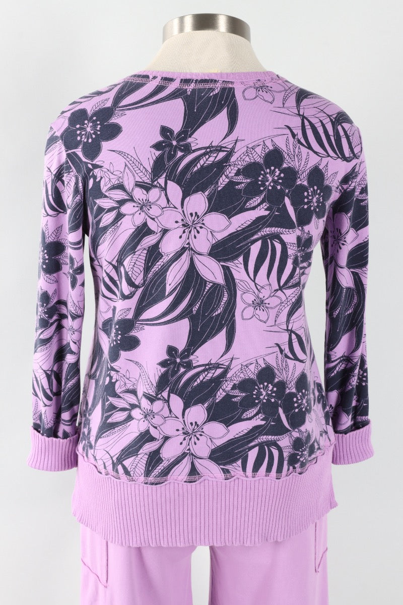 Split Tunic Plus - Tulip Mallorca Print