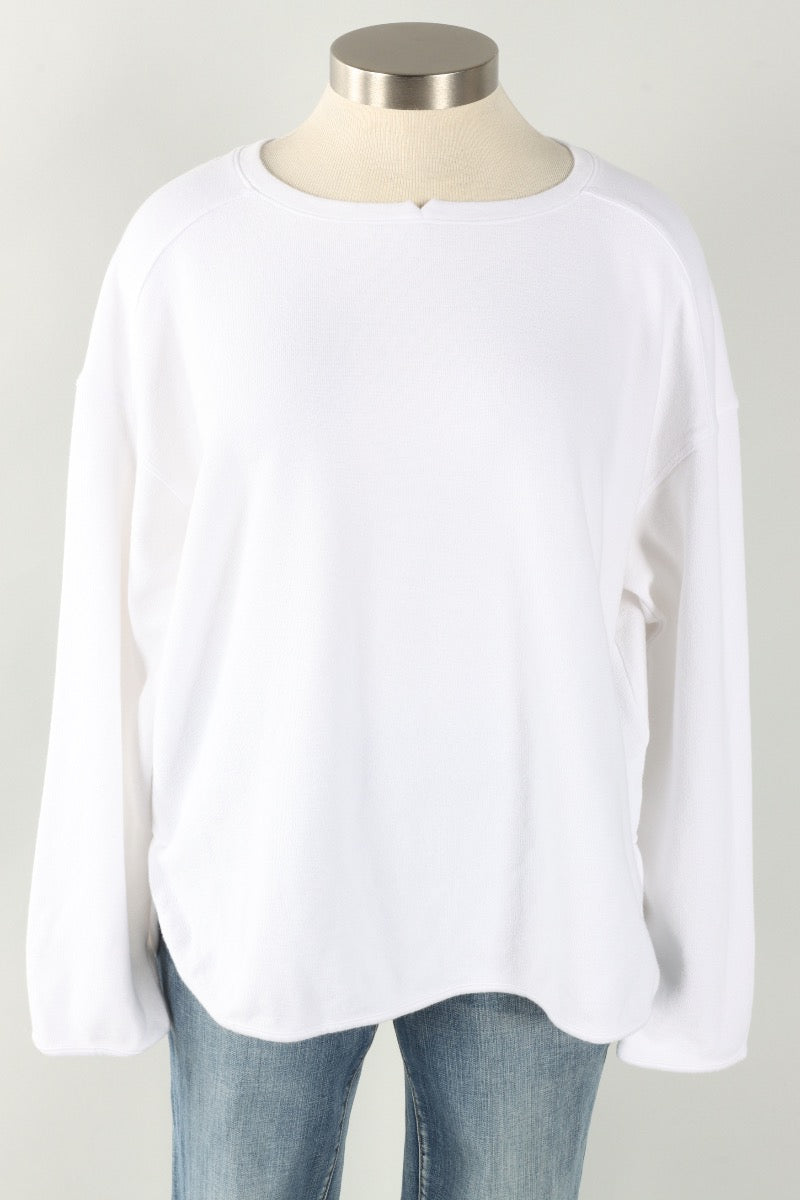 Drop Shoulder Top Plus - White