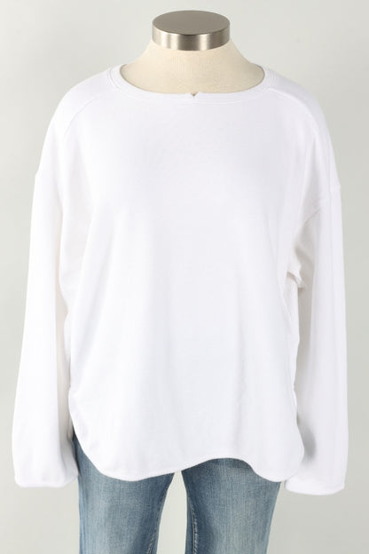 Drop Shoulder Top Plus - White
