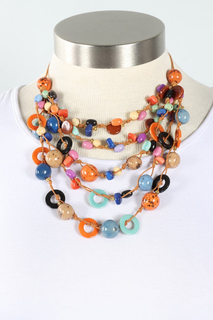 Cyrus Necklace - Royal Blue & Orange