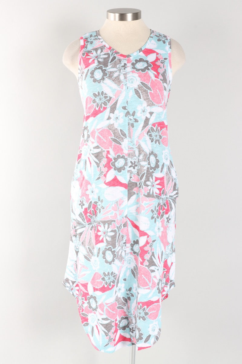 Sleeveless Seamed Dress - Poppy Fiji Floral