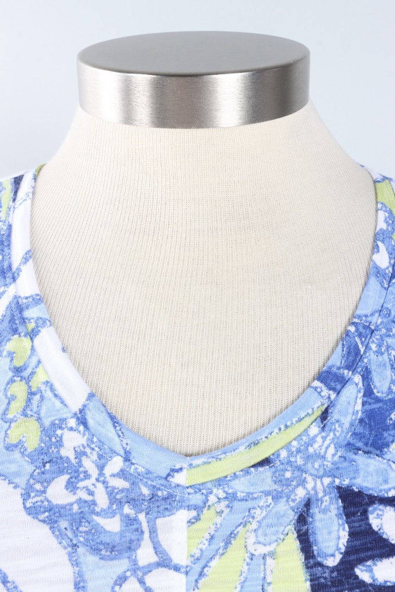 Sleeveless Seamed Dress - Resort Fiji Floral