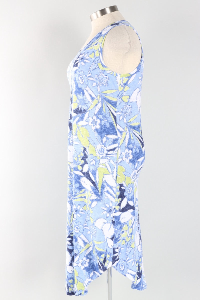 Sleeveless Seamed Dress - Resort Fiji Floral