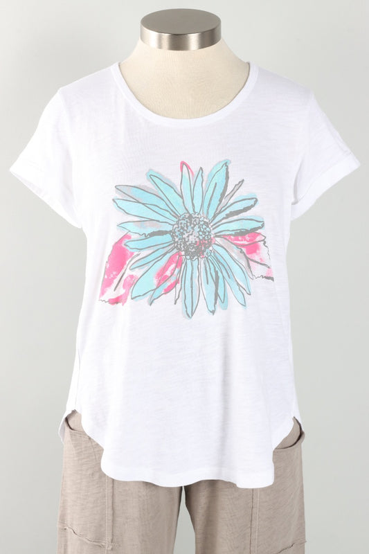 Cuff Sleeve Tee - White