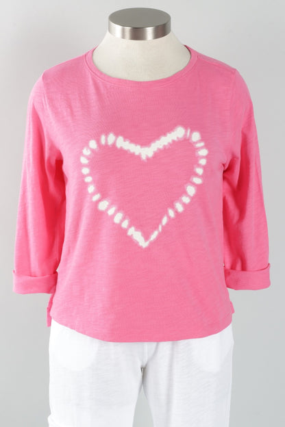 Shibori Heart Boxy Tee - Cosmo