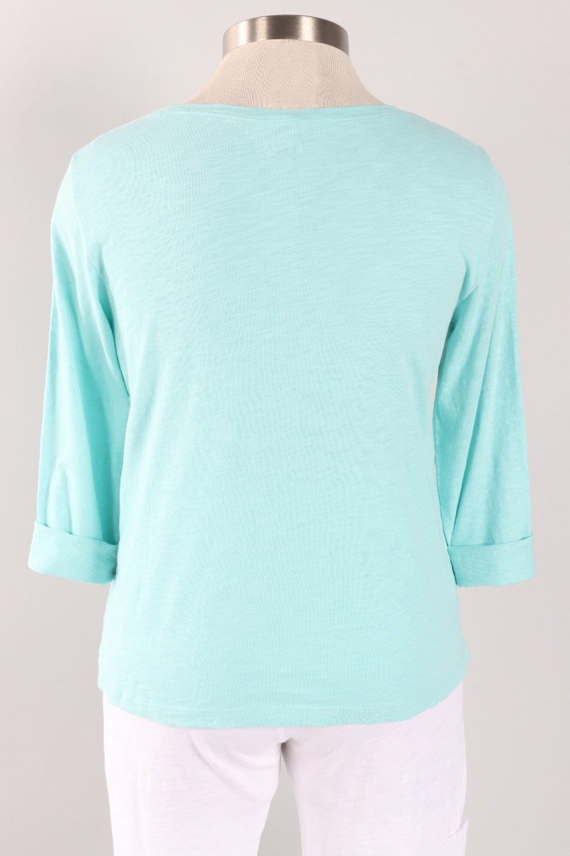 Shibori Heart Boxy Tee - Mint