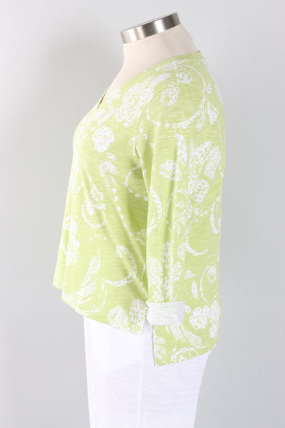 Boxy V-Neck - Kiwi Vintage Scroll