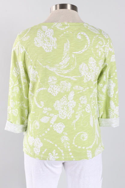 Boxy V-Neck - Kiwi Vintage Scroll
