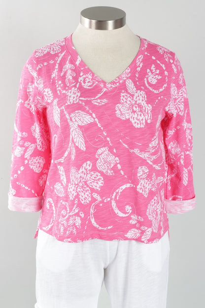 Boxy V-Neck - Cosmo Vintage Scroll
