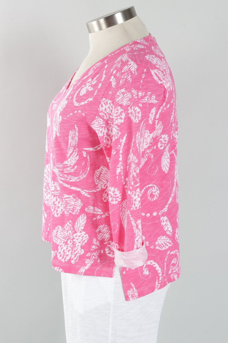 Boxy V-Neck - Cosmo Vintage Scroll
