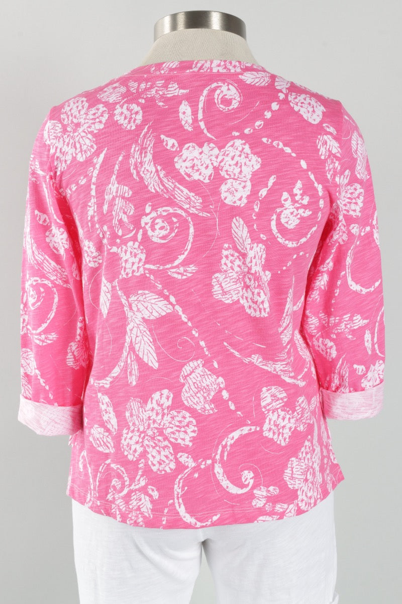Boxy V-Neck - Cosmo Vintage Scroll