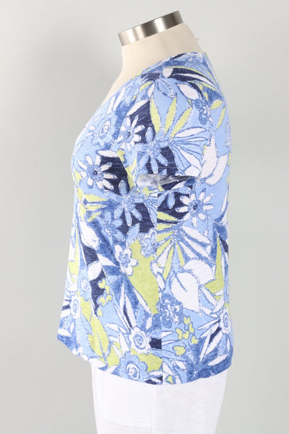 V Neck Tee - Resort Fiji Floral