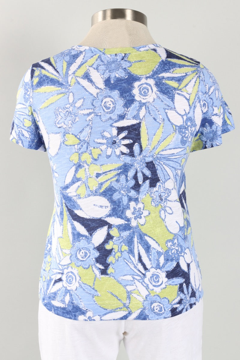 V Neck Tee - Resort Fiji Floral