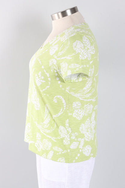 V-Neck Tee - Kiwi Vintage Scroll