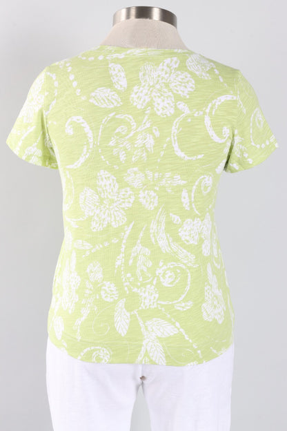 V-Neck Tee - Kiwi Vintage Scroll