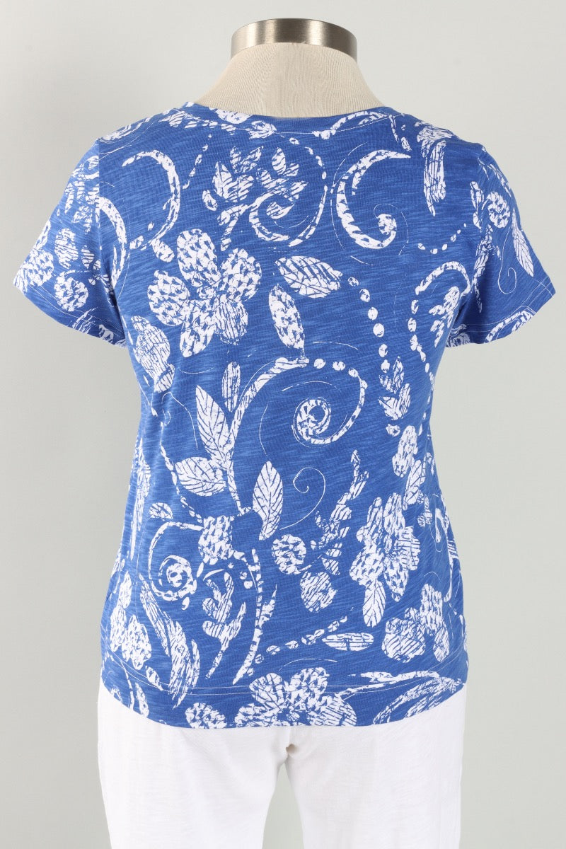 V-Neck Tee - Resort Vintage Scroll