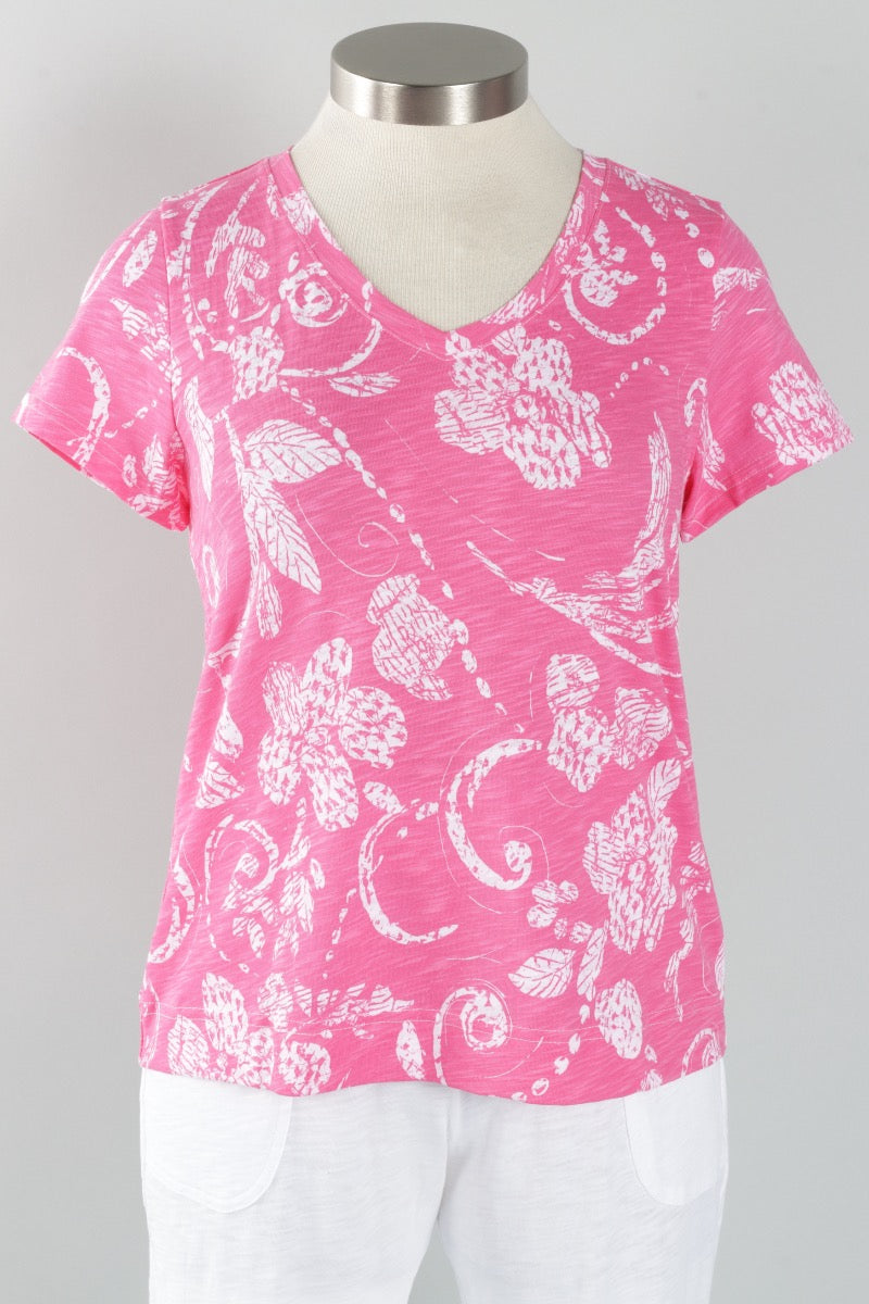 V-Neck Tee - Cosmo Vintage Scroll
