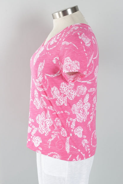 V-Neck Tee - Cosmo Vintage Scroll