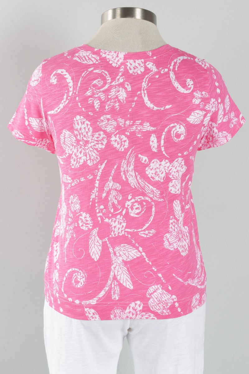 V-Neck Tee - Cosmo Vintage Scroll