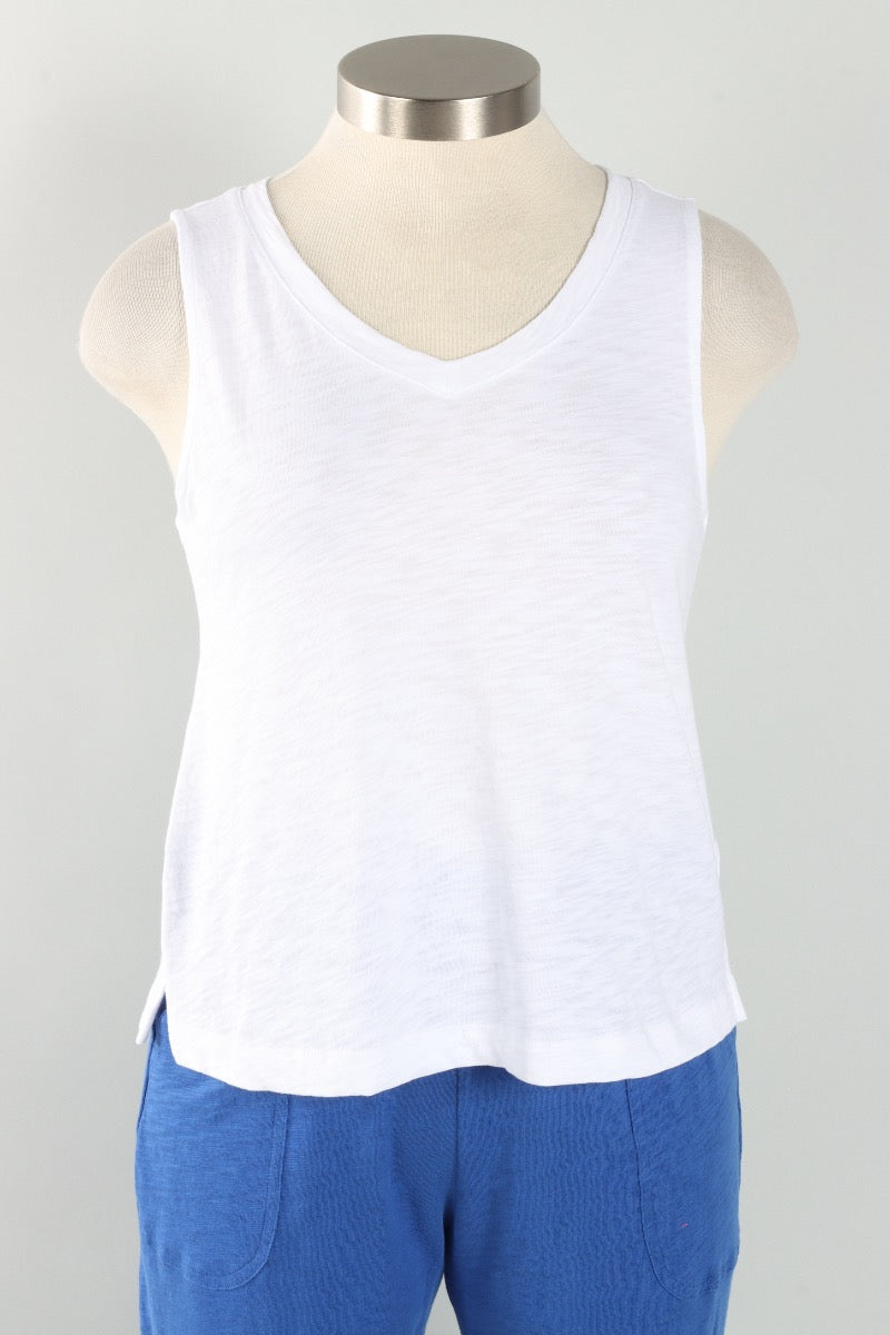 V-Neck Tank - White