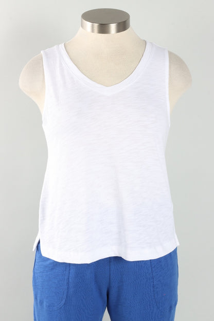 V-Neck Tank - White