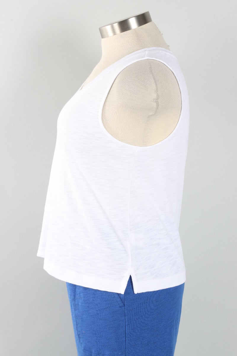 V-Neck Tank - White