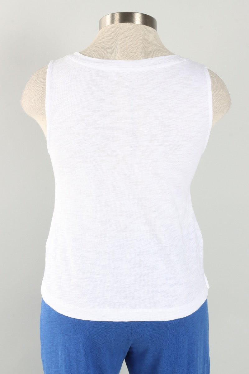 V-Neck Tank - White