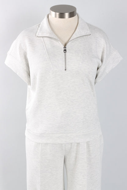 Soft Scuba Half-Zip Top - Light Grey