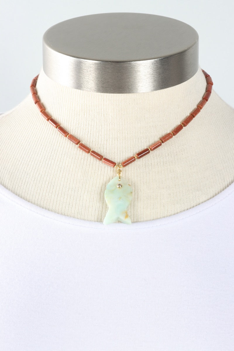 Fish Pendant Necklace - Gold