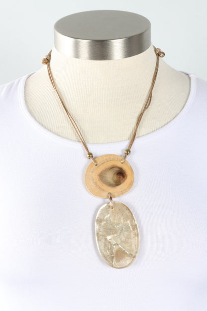 Double Pendant Necklace - Natural