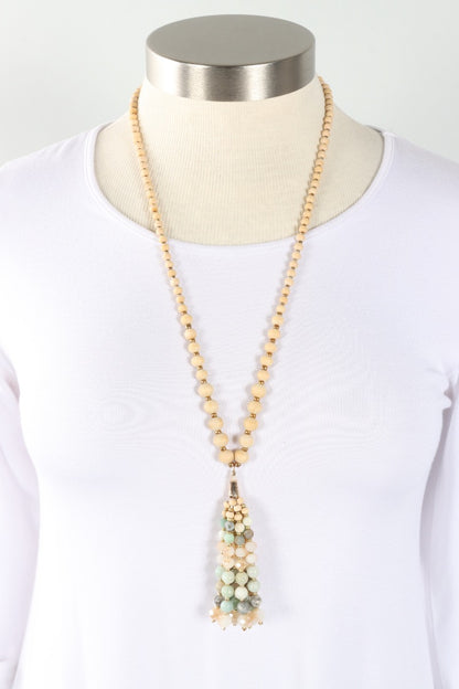 Natural Stone Necklace - Aqua