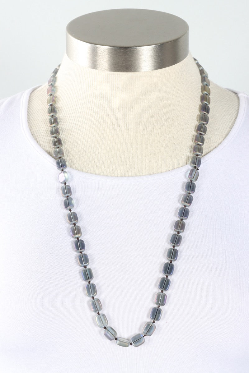 Beaded Necklace - Iridescent Blue