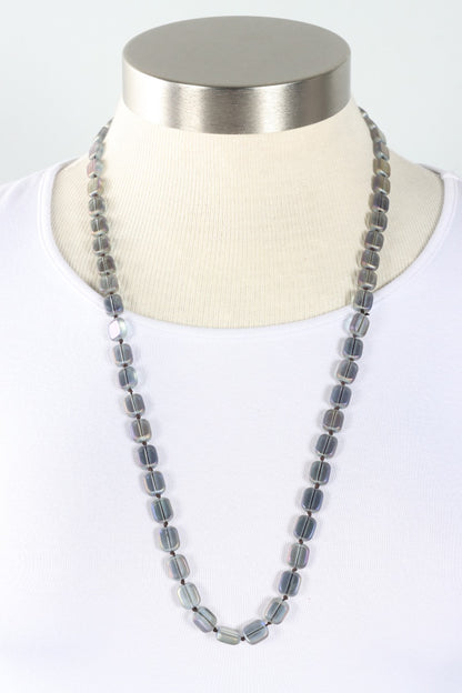 Beaded Necklace - Iridescent Blue