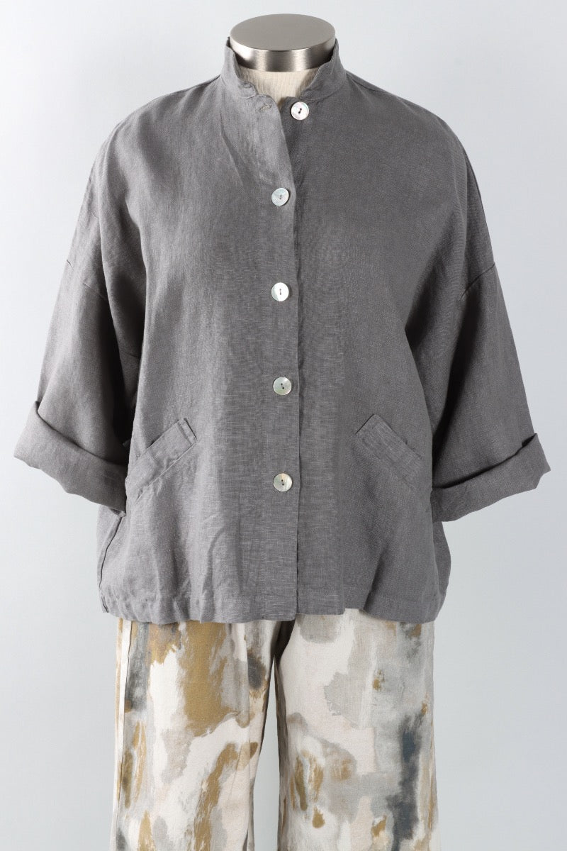 Danuta Jacket - Zinc Heavy Linen