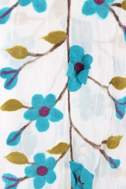 Flower Blossom Scarf - Turquoise