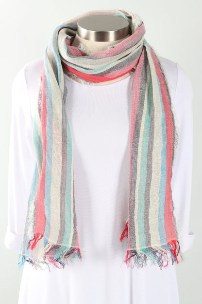 Imani Scarf - Raspberry & Blue
