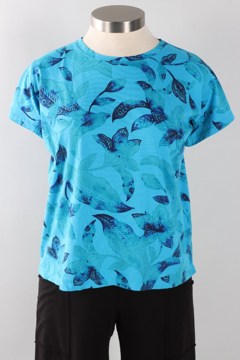 Short Sleeve Crew Plus - Methyl Blue Island Floral Print